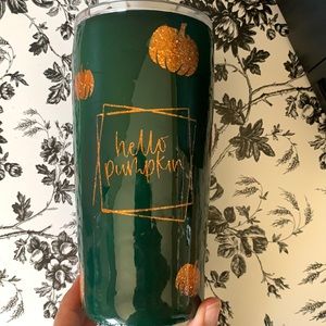 Hello pumpkin handmade coffee tumbler